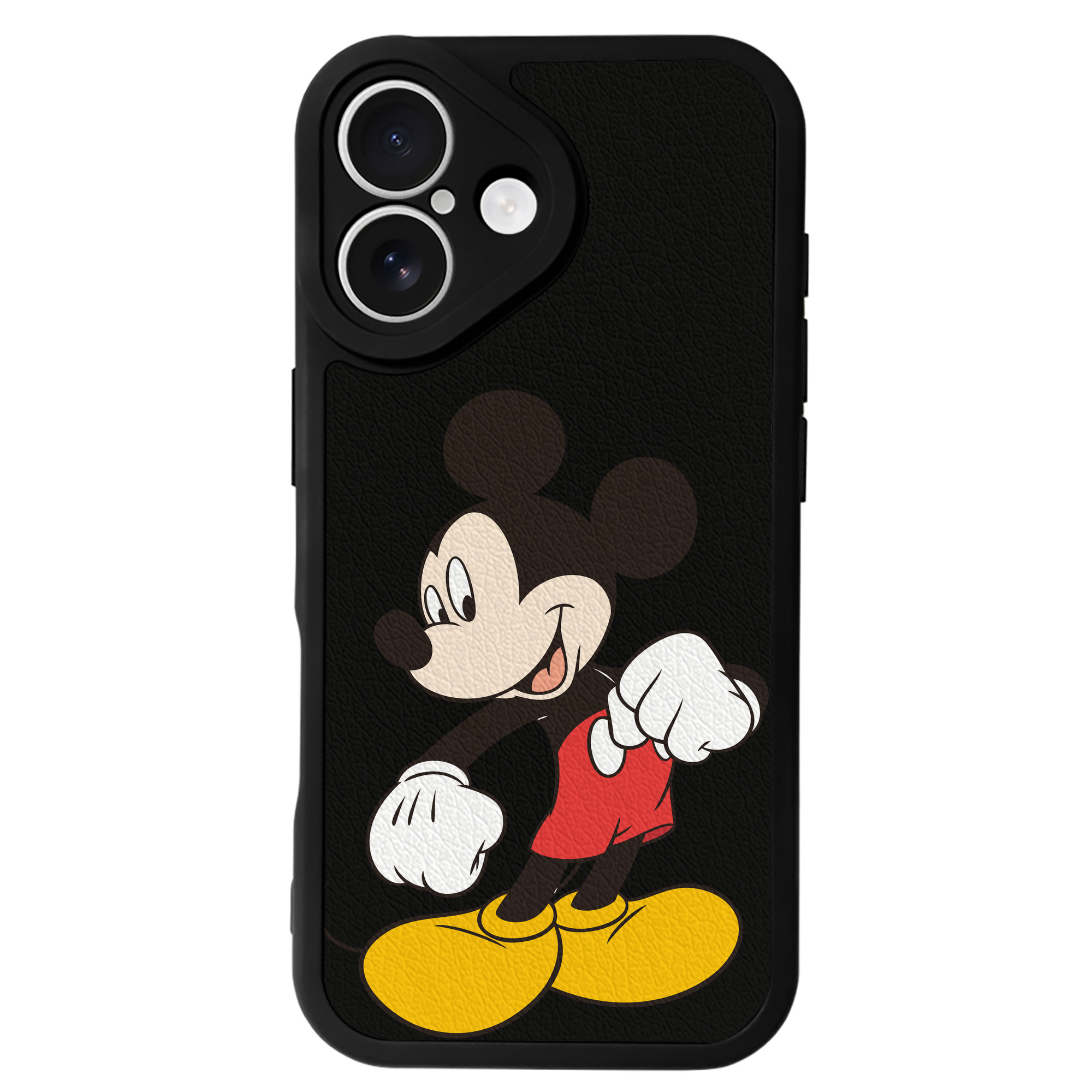 （画像用） ミッキーマウス Mickey Mouse 【iPhone 16シリーズ対応】シリコンスマホケース（レザー調） 材質：シリコン